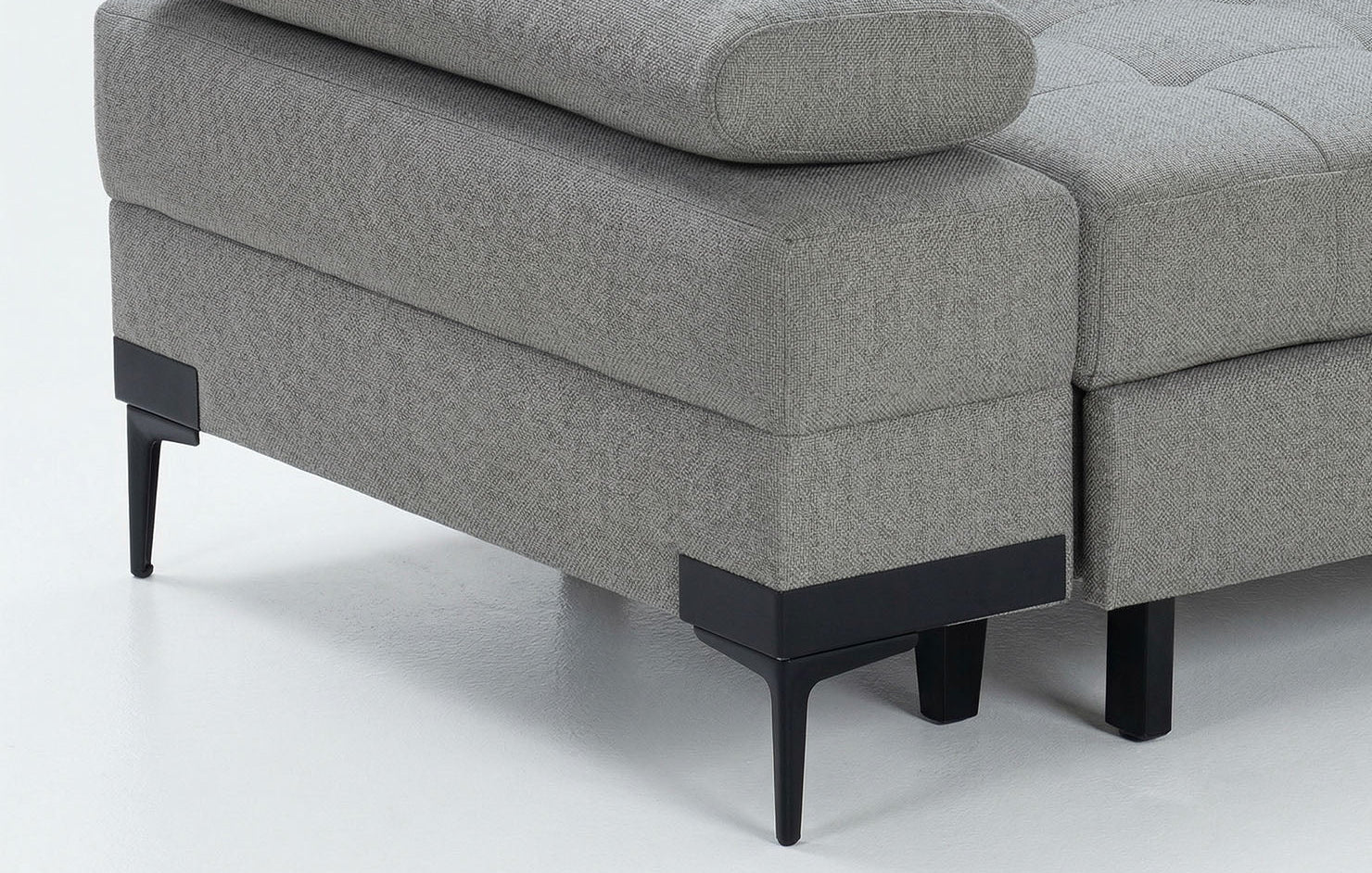 Cassia Corner Sofa Bed Grey Fabric - RHF - Dante Furniture