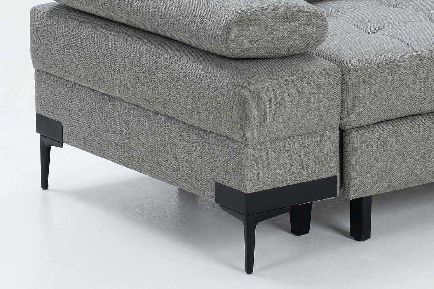 Cassia Corner Sofa Bed Grey Fabric - RHF - Dante Furniture