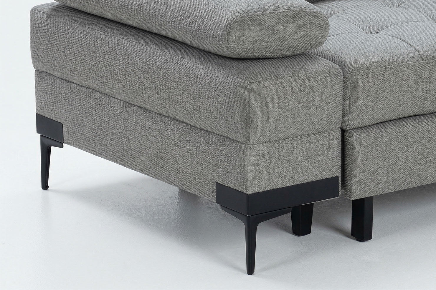 Cassia Corner Sofa Bed Grey Fabric - RHF - Dante Furniture