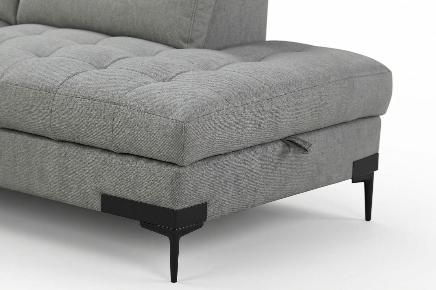 Cassia Corner Sofa Bed Grey Fabric - RHF - Dante Furniture