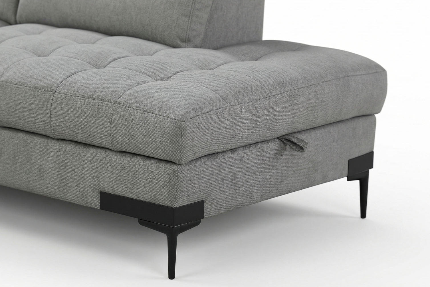 Cassia Corner Sofa Bed Grey Fabric - RHF - Dante Furniture