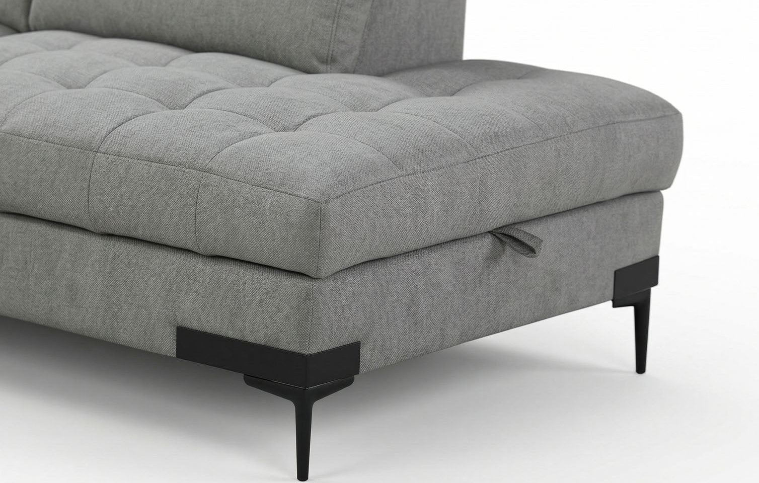 Cassia Corner Sofa Bed Grey Fabric - RHF - Dante Furniture