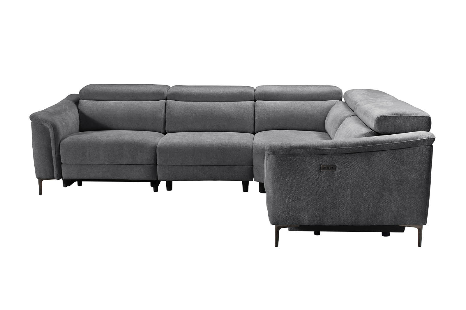 Paddington Right-Hand Facing Corner Sofa - Grey - Dante Furniture