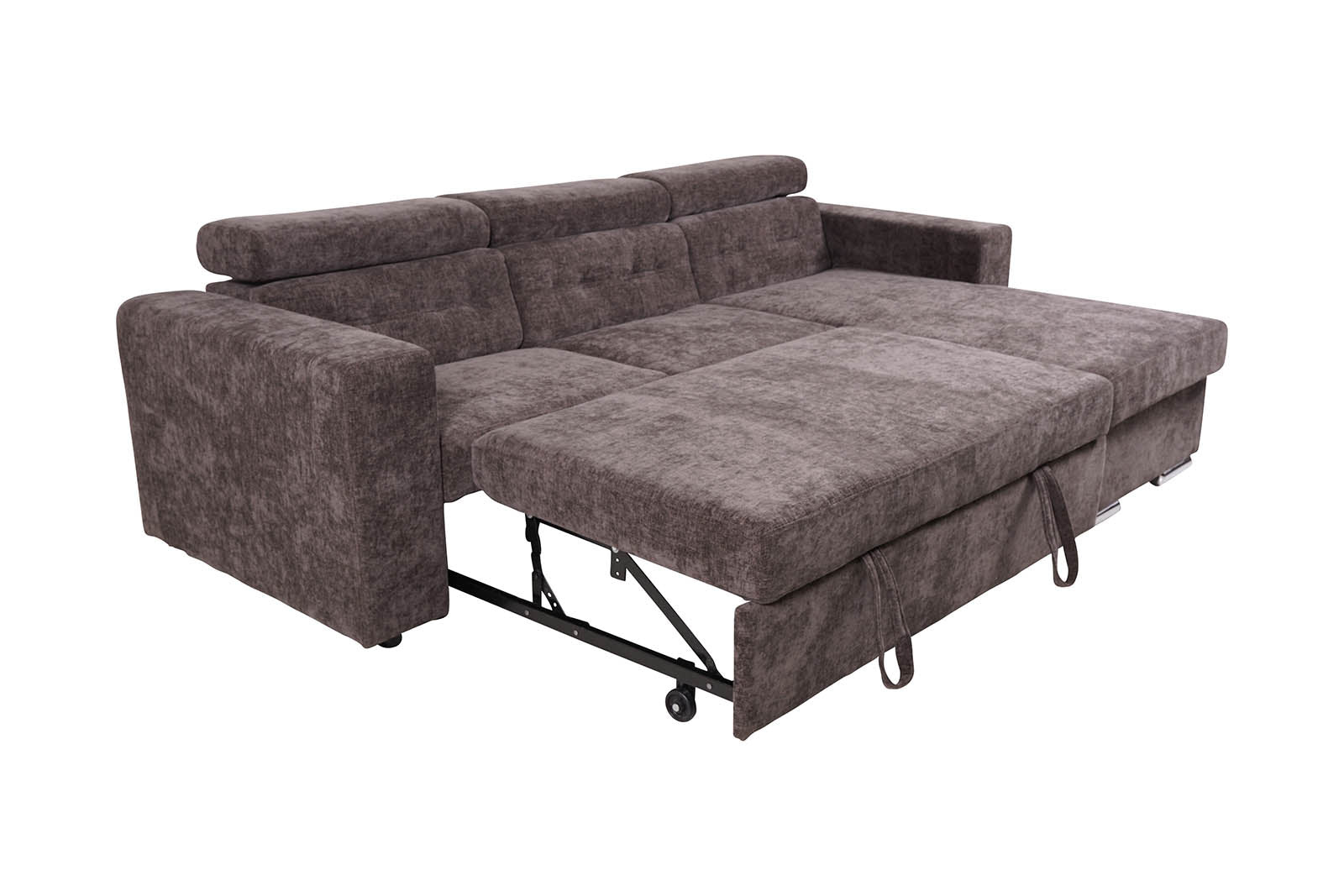 Siena Corner Sofa Bed Fabric - Brown - Dante Furniture
