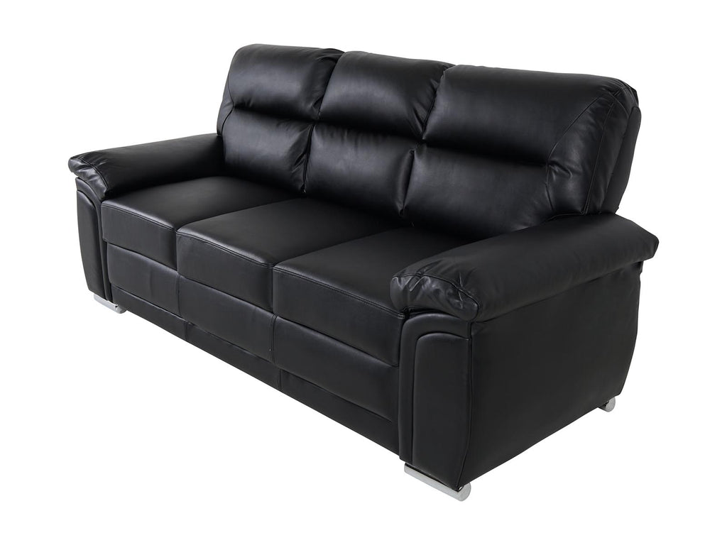 Ravenna 3 Seater Leather Sofa - Black - Dante Furniture - 3