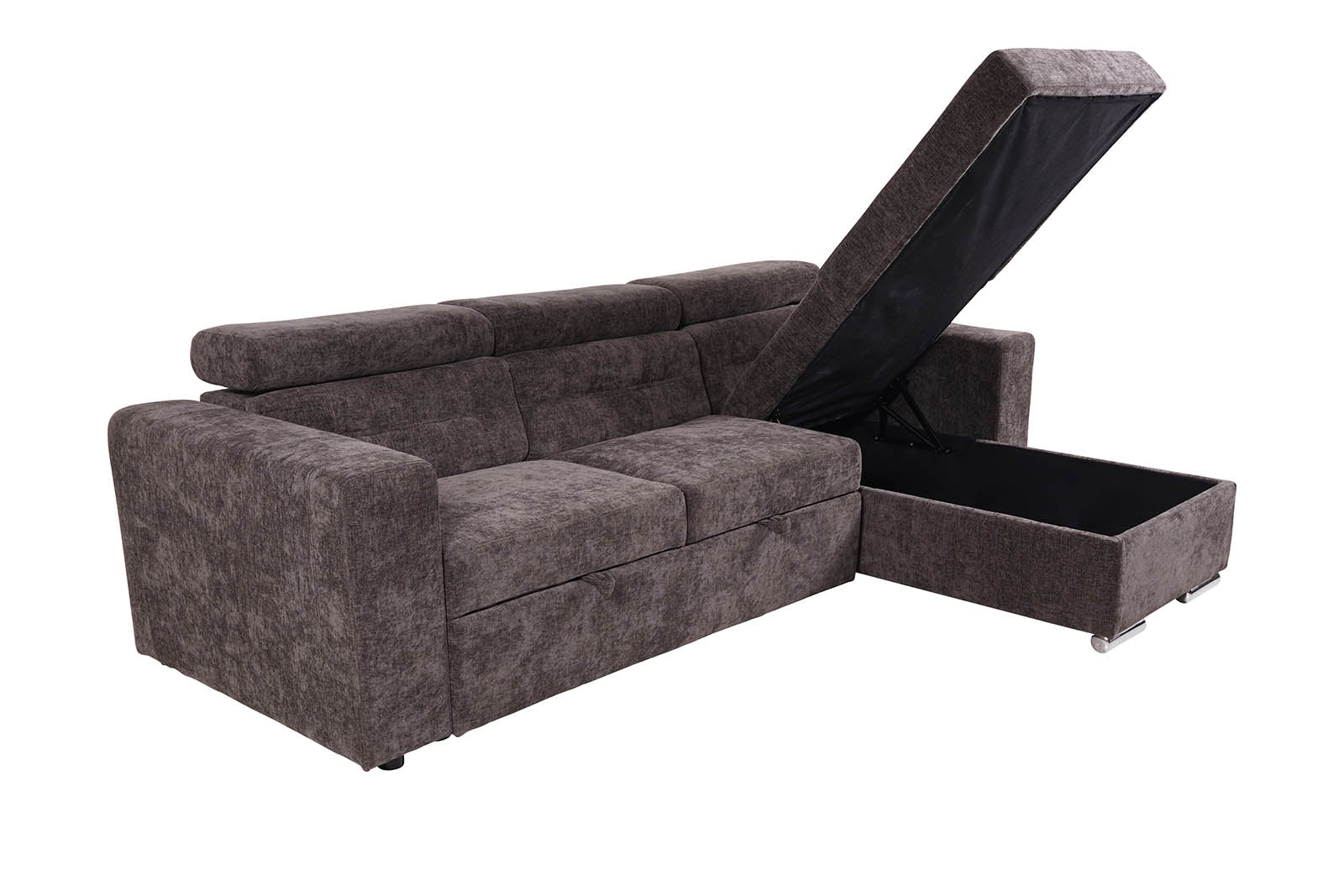 Siena Corner Sofa Bed Fabric - Brown - Dante Furniture