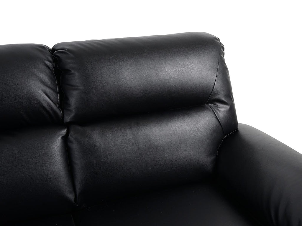 Ravenna 3 Seater Leather Sofa - Black - Dante Furniture - 4