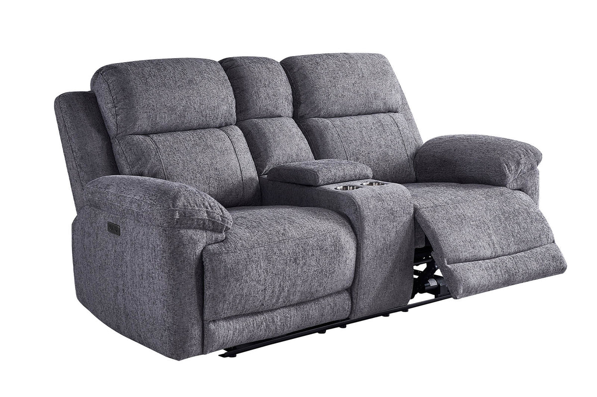 Lyla 2 Seater Power Recliner - Grey - Dante Furniture