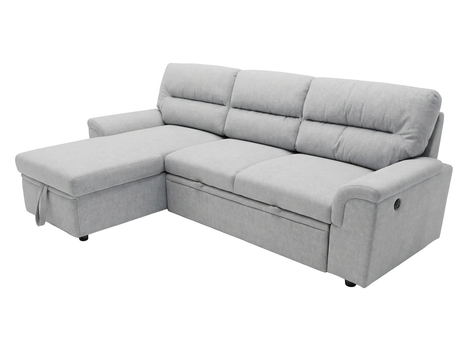 Gray sectional sofa on a white background