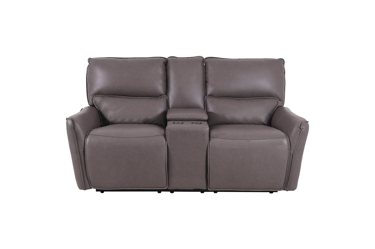 Gracie 2 Seater Smart Sofa Power Recliner With Console - Grey - Dante Furniture