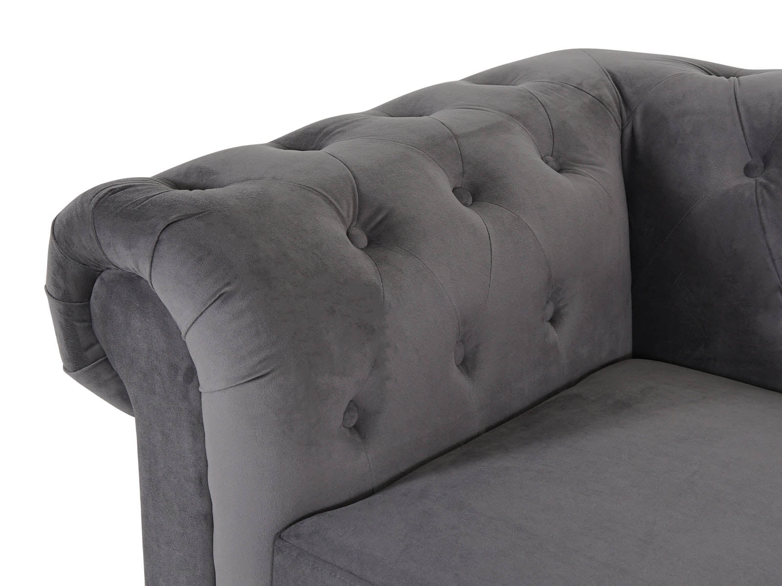 Chesterfield 2 Seater - Plush Grey - Dante Furniture