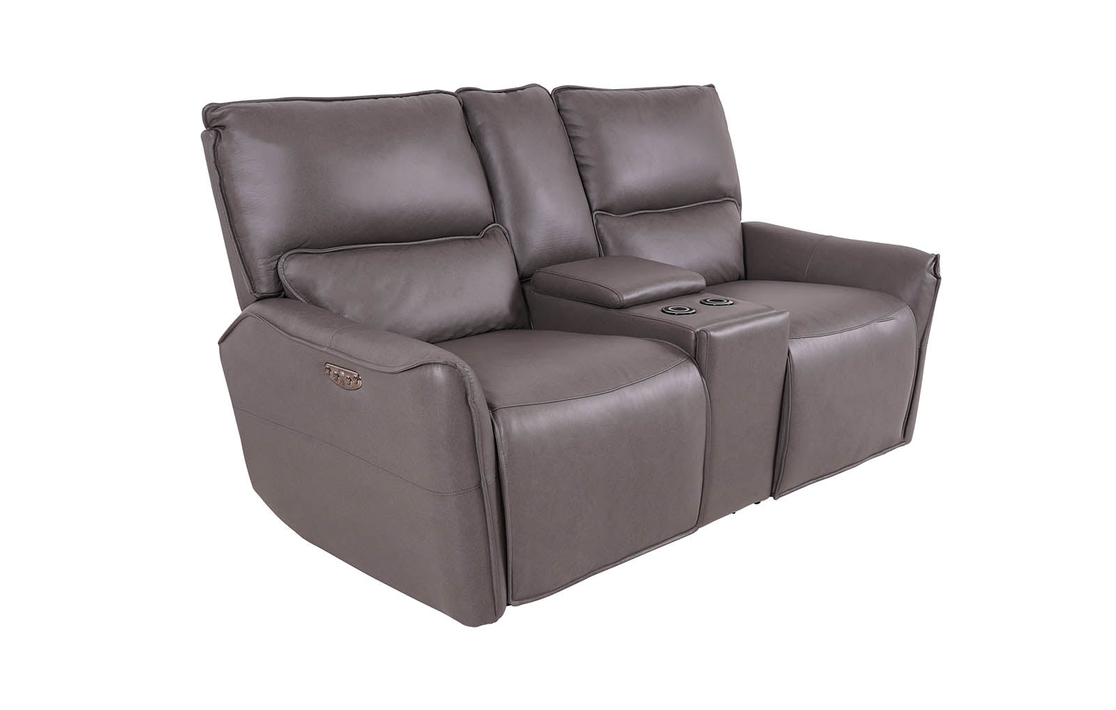 Gracie 2 Seater Smart Sofa Power Recliner With Console - Grey - Dante Furniture