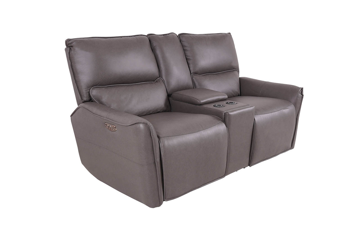 Gracie 2 Seater Smart Sofa Power Recliner With Console - Grey - Dante Furniture