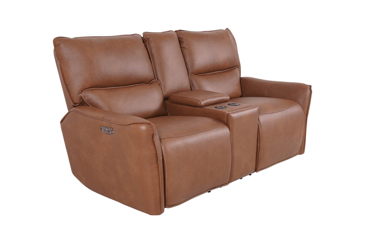 Gracie 2 Seater Smart Sofa Power Recliner With Console - Tan - Dante Furniture