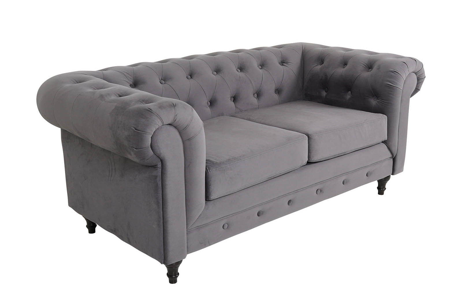 Chesterfield 2 Seater - Plush Grey - Dante Furniture