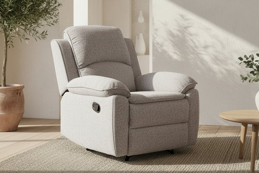 bronte beige dante furniture recliner armchair in beige
