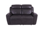 Grey Leather 2-Seater Power Recliner Sofa