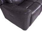 Eiger Grey Leather 3 Seater Sofa Power Recliner - Dante Furniture