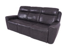 Eiger Grey Leather 3 Seater Sofa Power Recliner - Dante Furniture