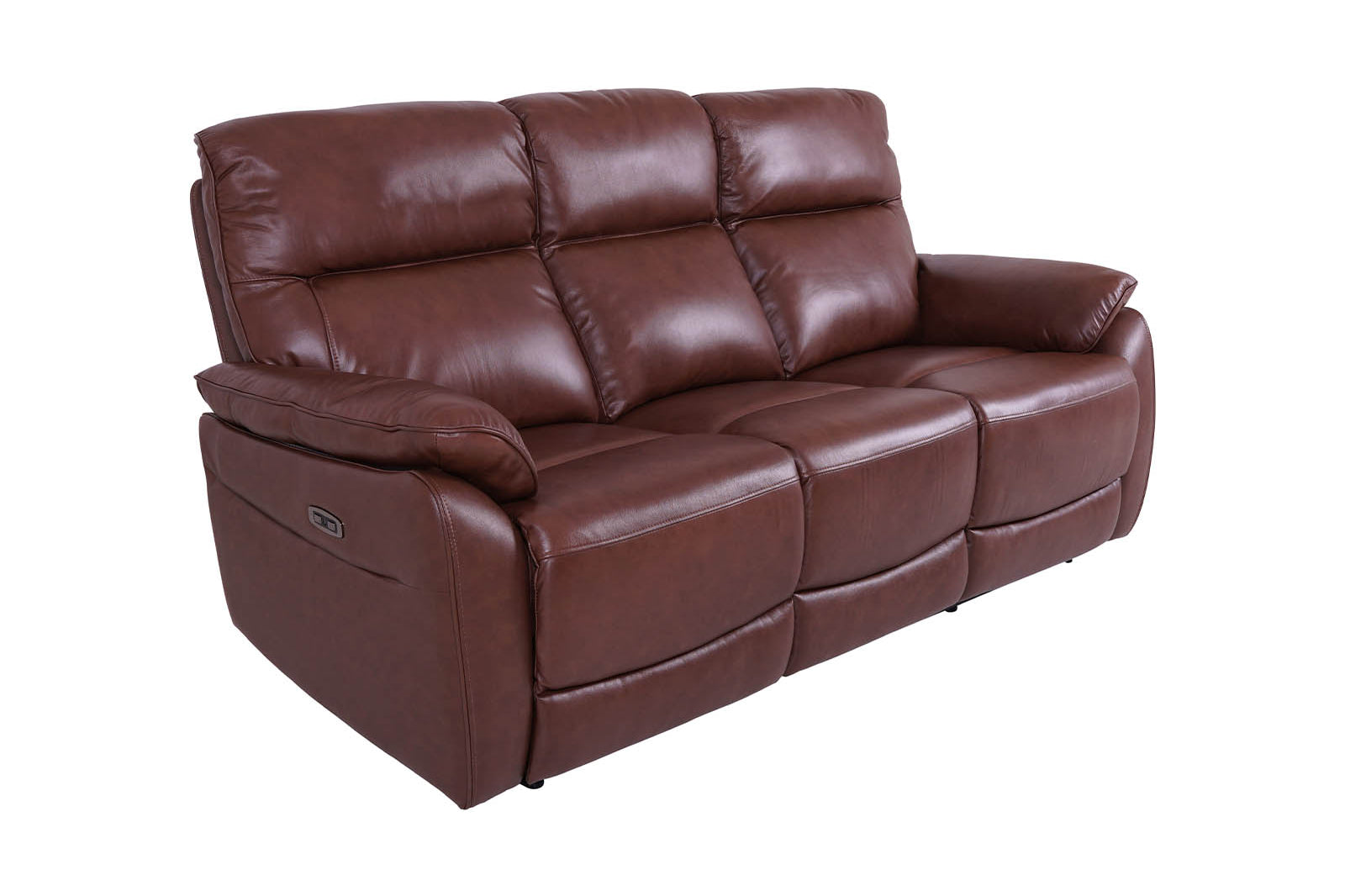 3-Seater Power Recliner Sofa Brown