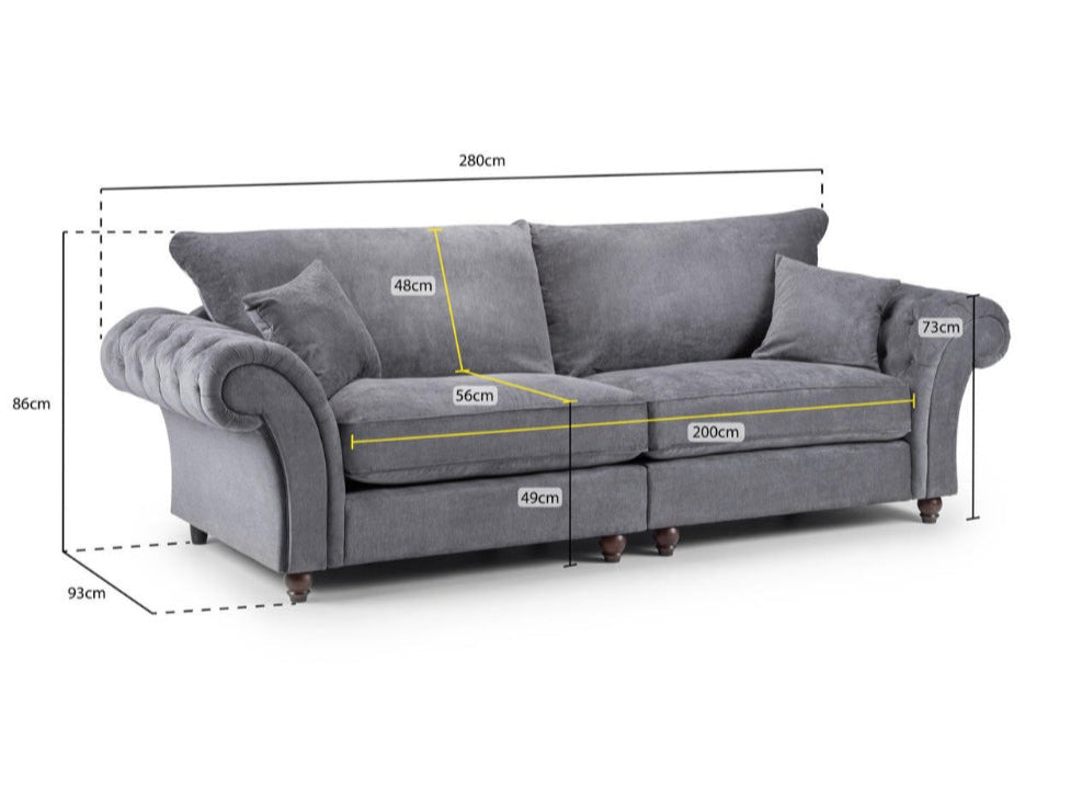 Windsor 4 Seater Sofa - Stone - Dante Furniture