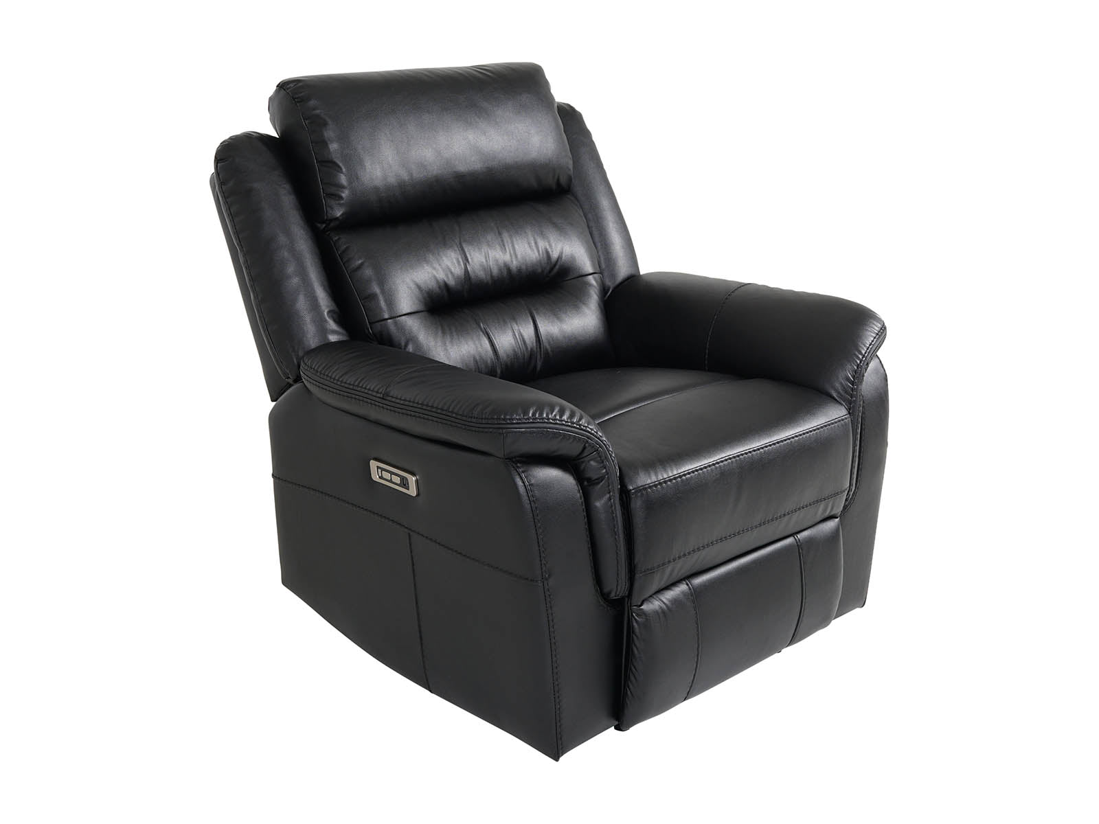 black leather recliner armchair