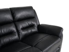 2-Seater Black Leather Recliner Sofa