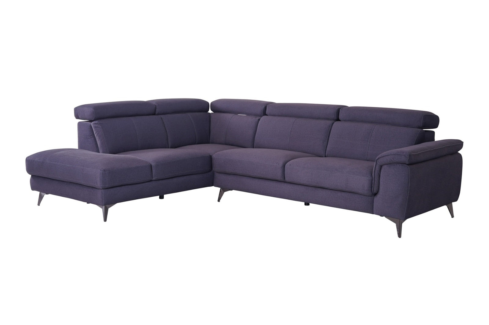 Matera Left Hand Facing Arm Open End Corner Sofa - Charcoal Grey Fabric - Dante Furniture