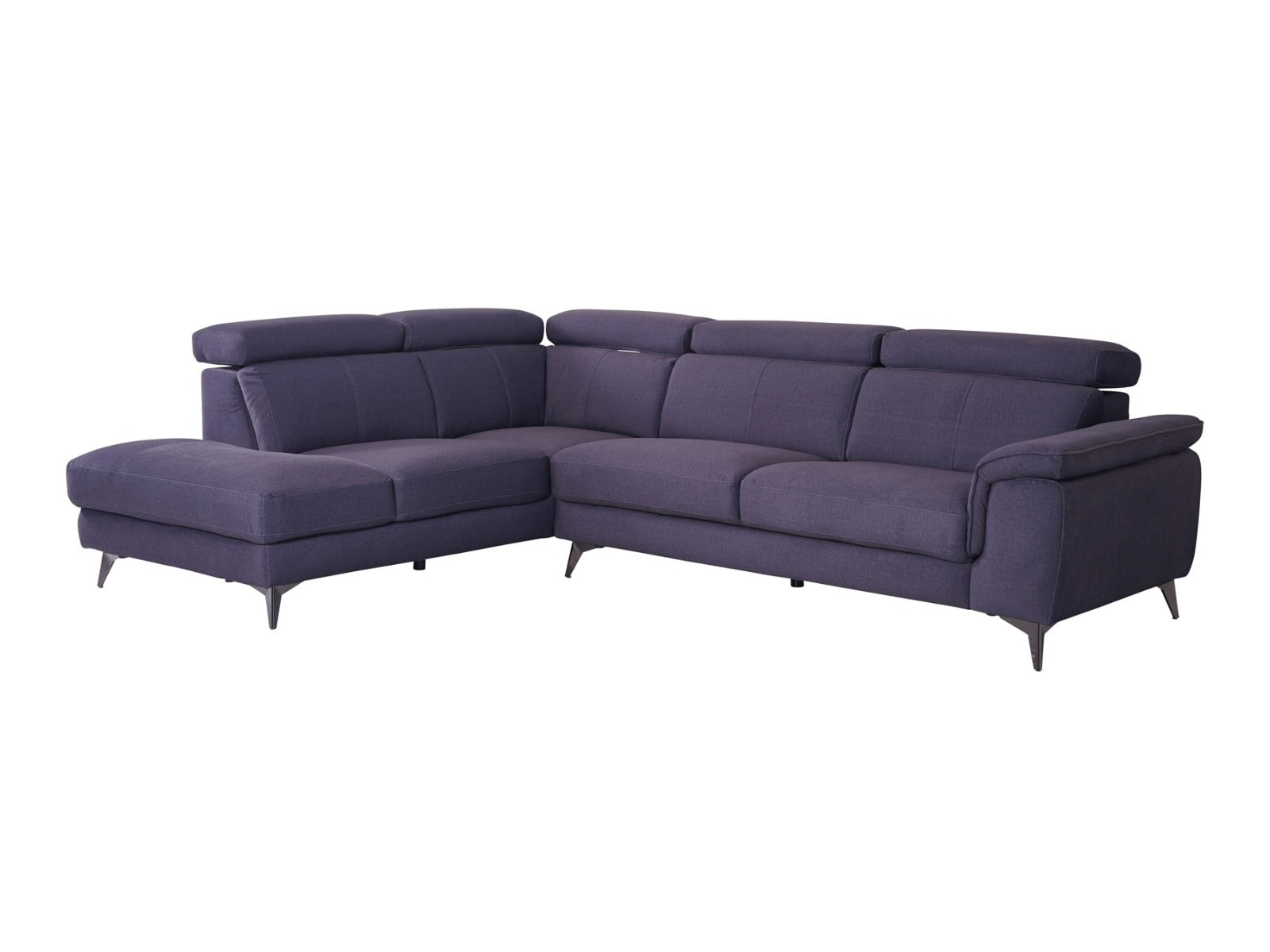 Matera Left Hand Facing Arm Open End Corner Sofa - Charcoal Grey Fabric - Dante Furniture