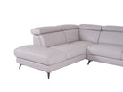 Matera Left Hand Facing Arm Open End Corner Sofa - Light Grey Leather - Dante Furniture