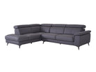 Matera Left Hand Facing Arm Open End Corner Sofa - Elephant Grey Leather - Dante Furniture