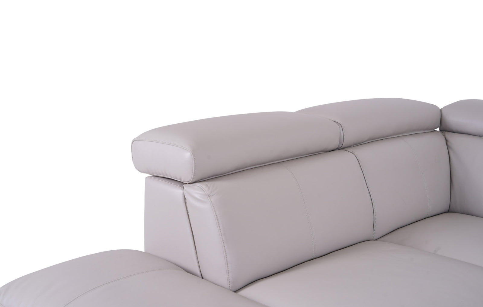 Matera Left Hand Facing Arm Open End Corner Sofa - Light Grey Leather - Dante Furniture