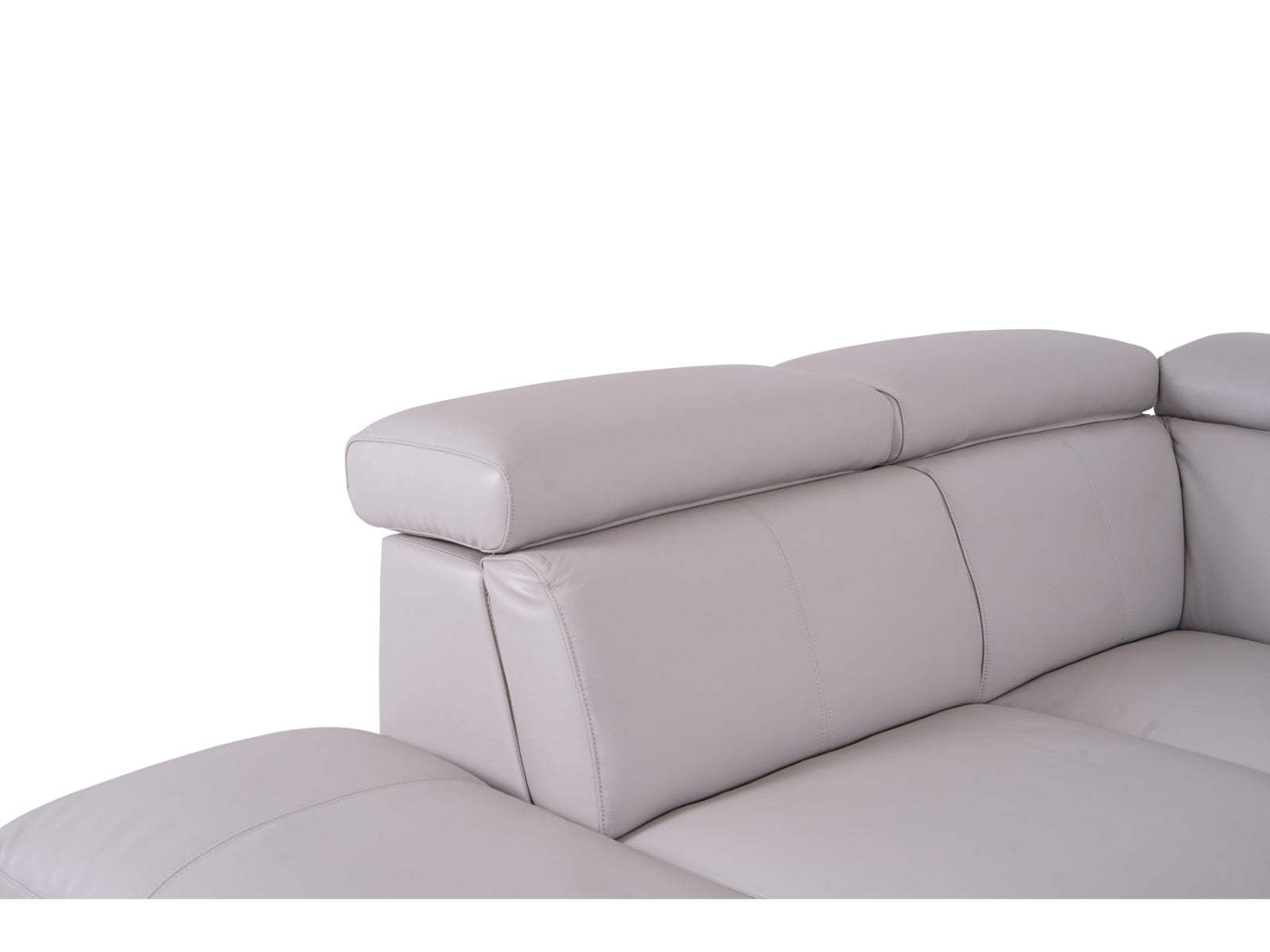 Matera Left Hand Facing Arm Open End Corner Sofa - Light Grey Leather - Dante Furniture