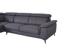 Matera Left Hand Facing Arm Open End Corner Sofa - Elephant Grey Leather - Dante Furniture