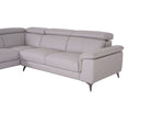 Matera Left Hand Facing Arm Open End Corner Sofa - Light Grey Leather - Dante Furniture