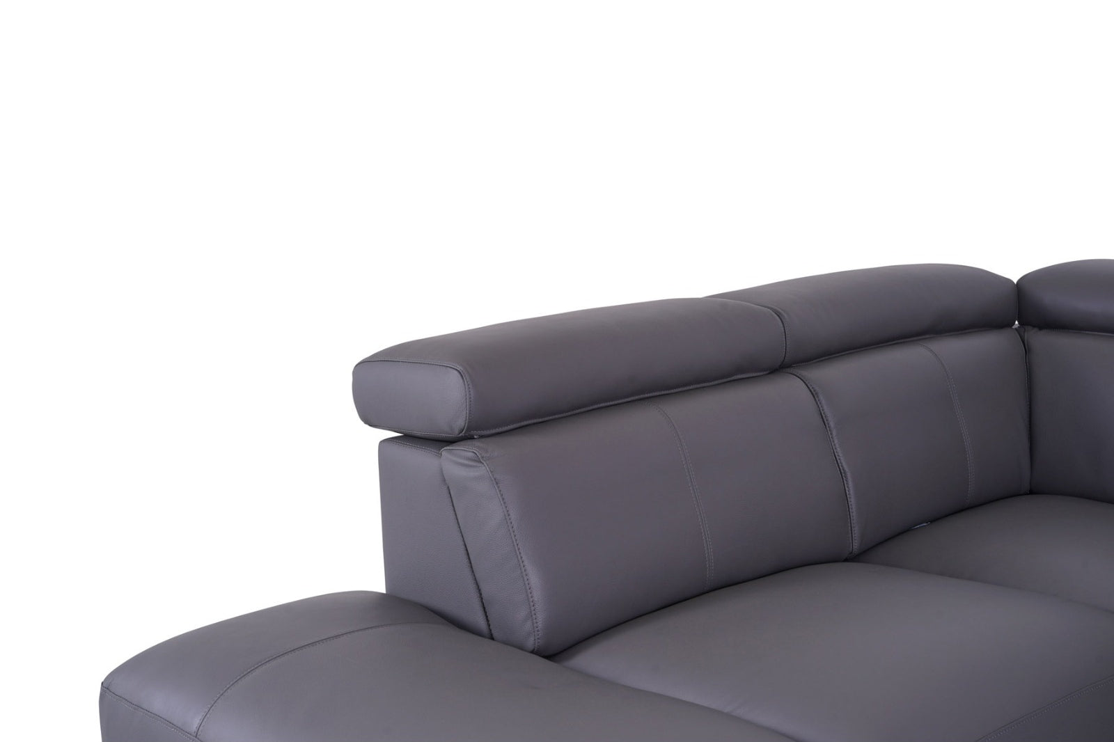 Matera Left Hand Facing Arm Open End Corner Sofa - Elephant Grey Leather - Dante Furniture