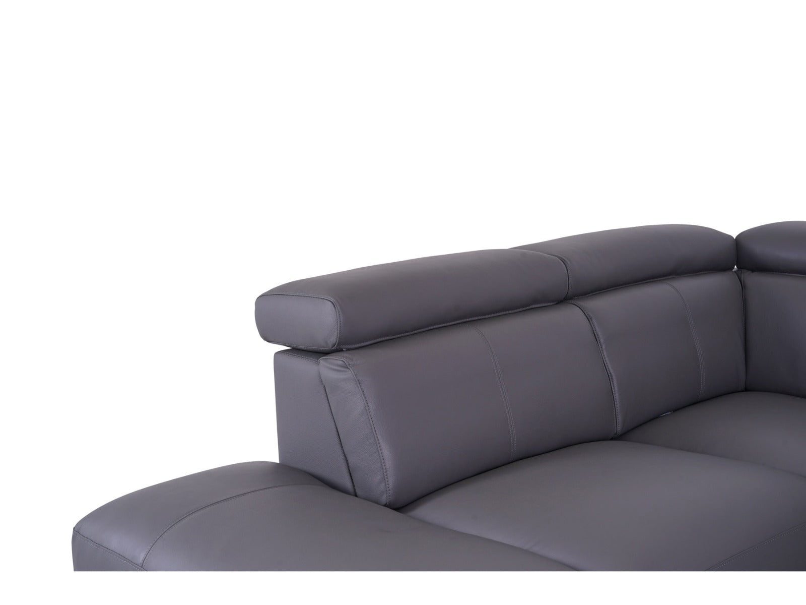 Matera Left Hand Facing Arm Open End Corner Sofa - Elephant Grey Leather - Dante Furniture