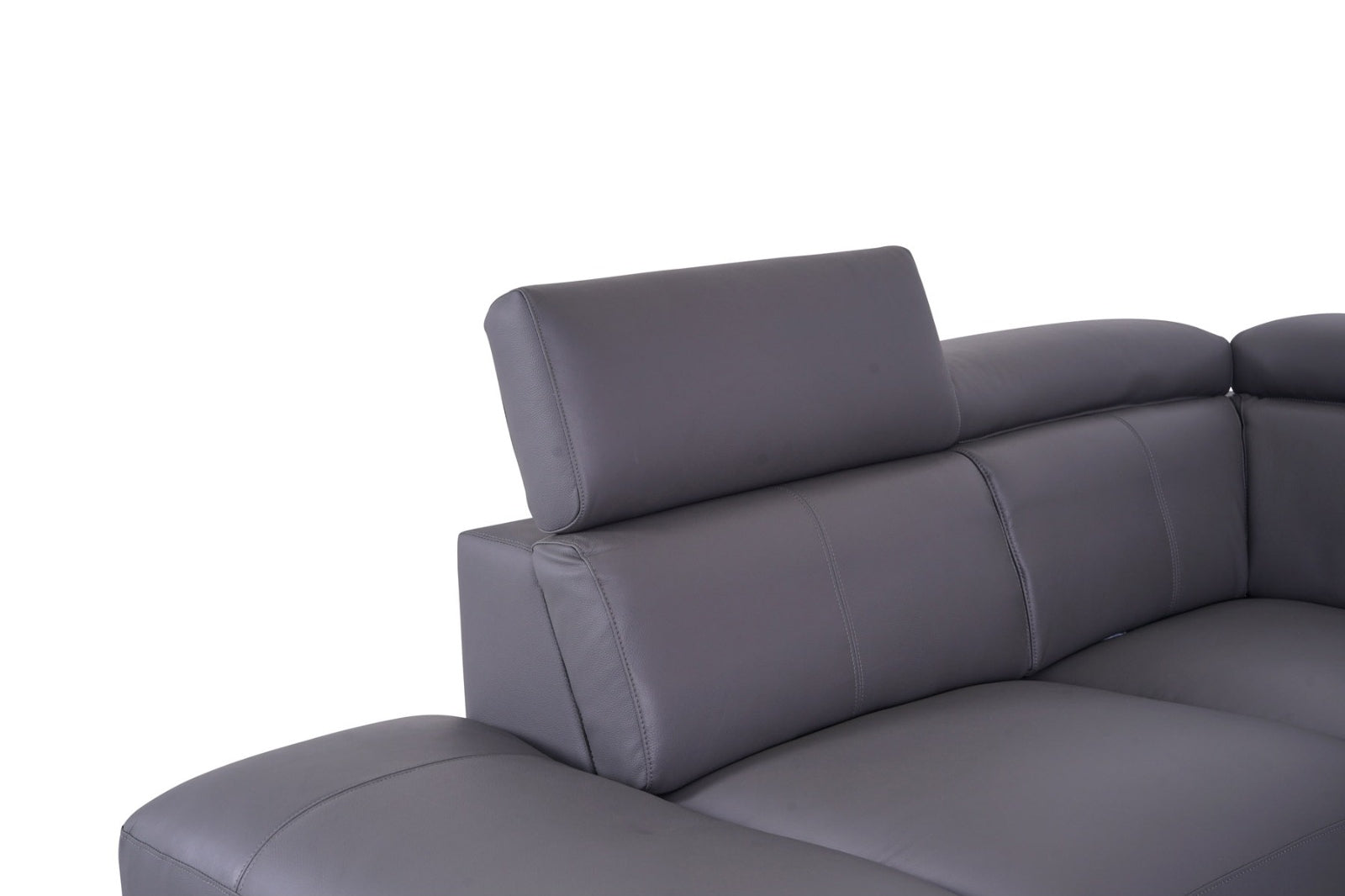 Matera Left Hand Facing Arm Open End Corner Sofa - Elephant Grey Leather - Dante Furniture