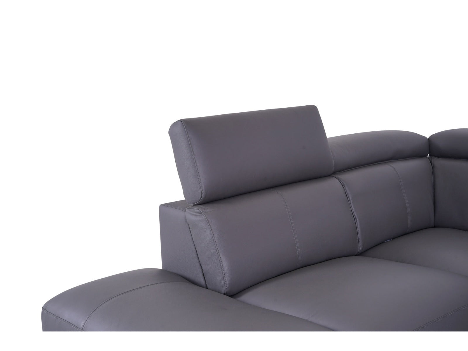 Matera Left Hand Facing Arm Open End Corner Sofa - Elephant Grey Leather - Dante Furniture