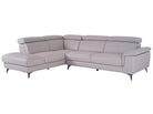 Matera Left Hand Facing Arm Open End Corner Sofa - Light Grey Leather - Dante Furniture
