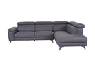 Matera Right Hand Facing Arm Open End Corner Sofa - Elephant Grey Leather - Dante Furniture