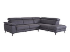Matera Right Hand Facing Arm Open End Corner Sofa - Elephant Grey Leather - Dante Furniture