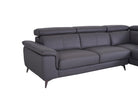 Matera Right Hand Facing Arm Open End Corner Sofa - Elephant Grey Leather - Dante Furniture