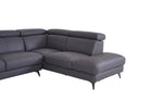 Matera Right Hand Facing Arm Open End Corner Sofa - Elephant Grey Leather - Dante Furniture