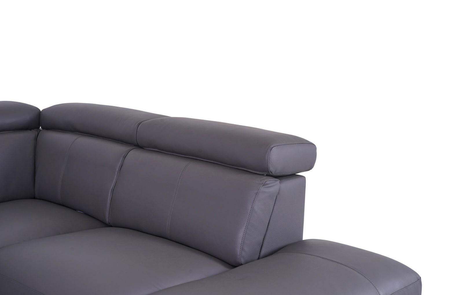 Matera Right Hand Facing Arm Open End Corner Sofa - Elephant Grey Leather - Dante Furniture