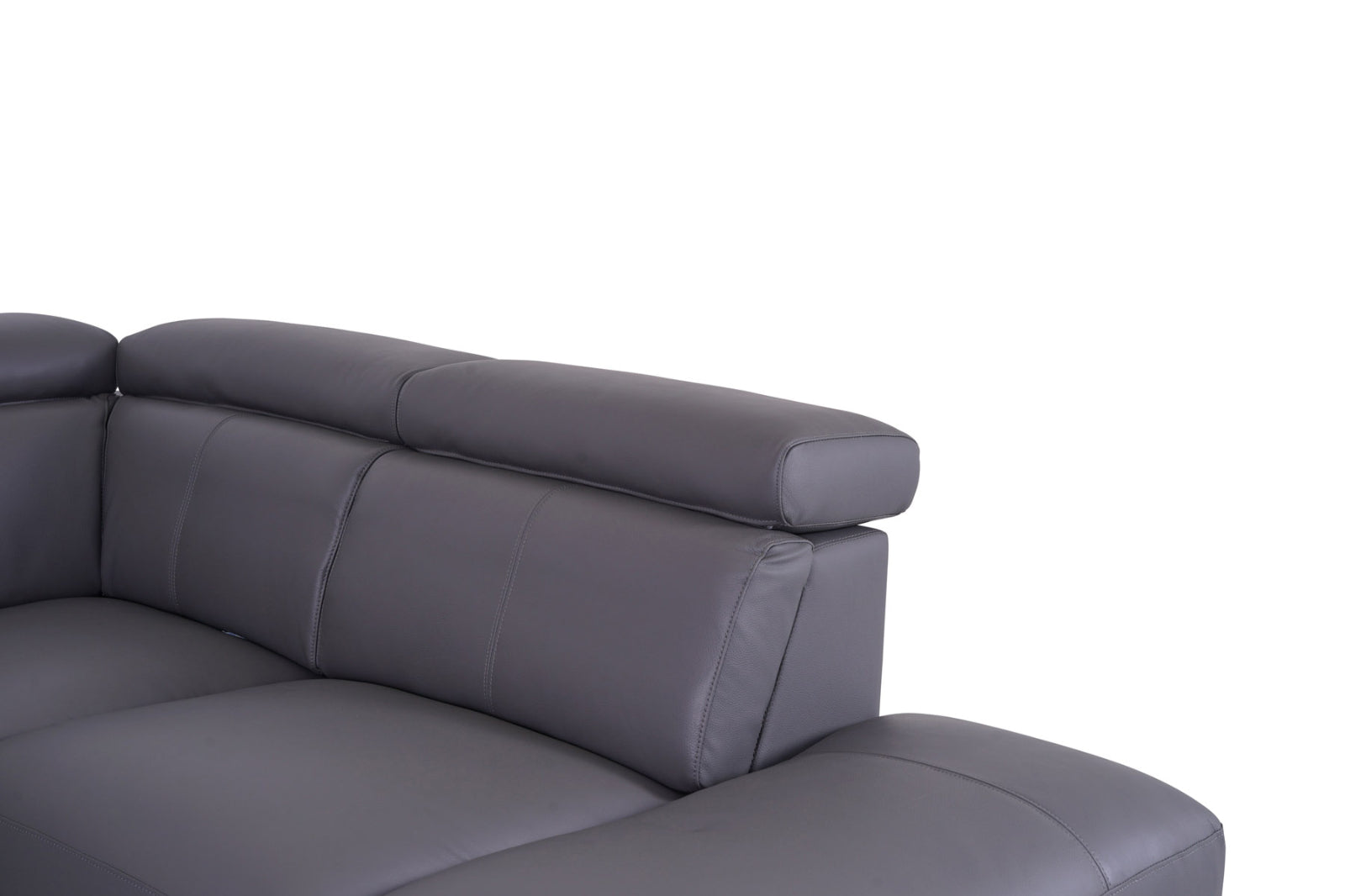 Matera Right Hand Facing Arm Open End Corner Sofa - Elephant Grey Leather - Dante Furniture