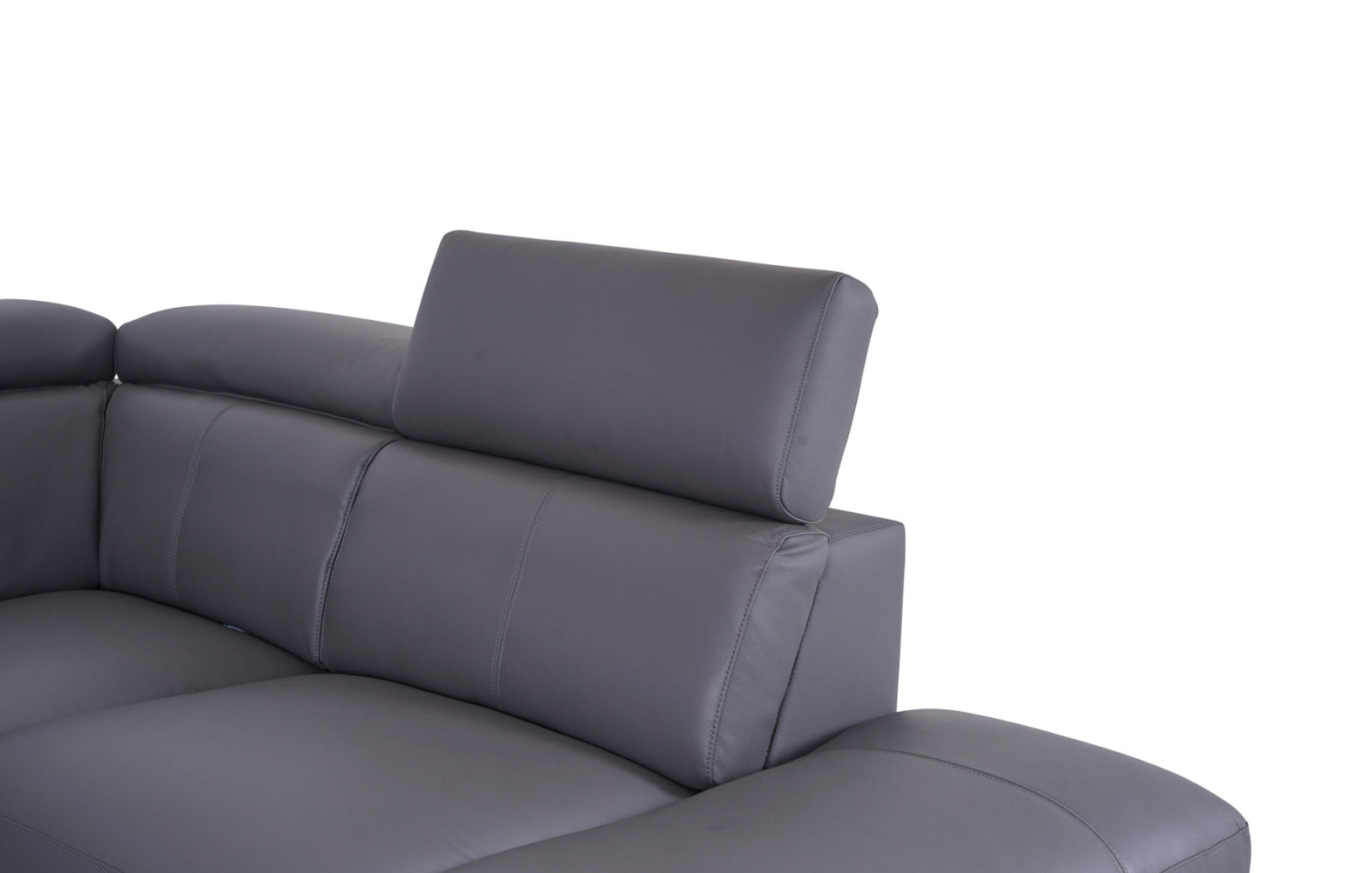 Matera Right Hand Facing Arm Open End Corner Sofa - Elephant Grey Leather - Dante Furniture