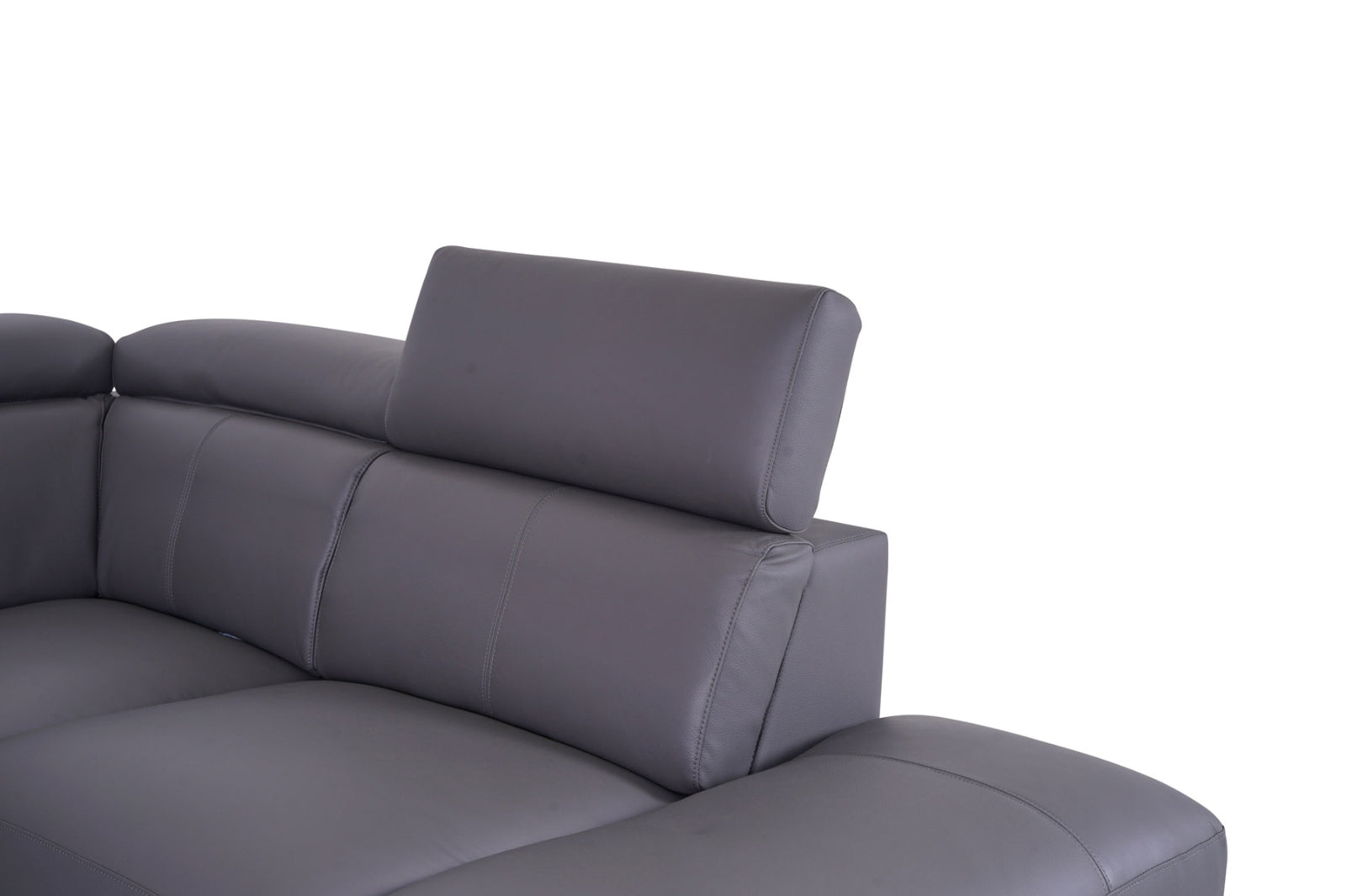 Matera Right Hand Facing Arm Open End Corner Sofa - Elephant Grey Leather - Dante Furniture