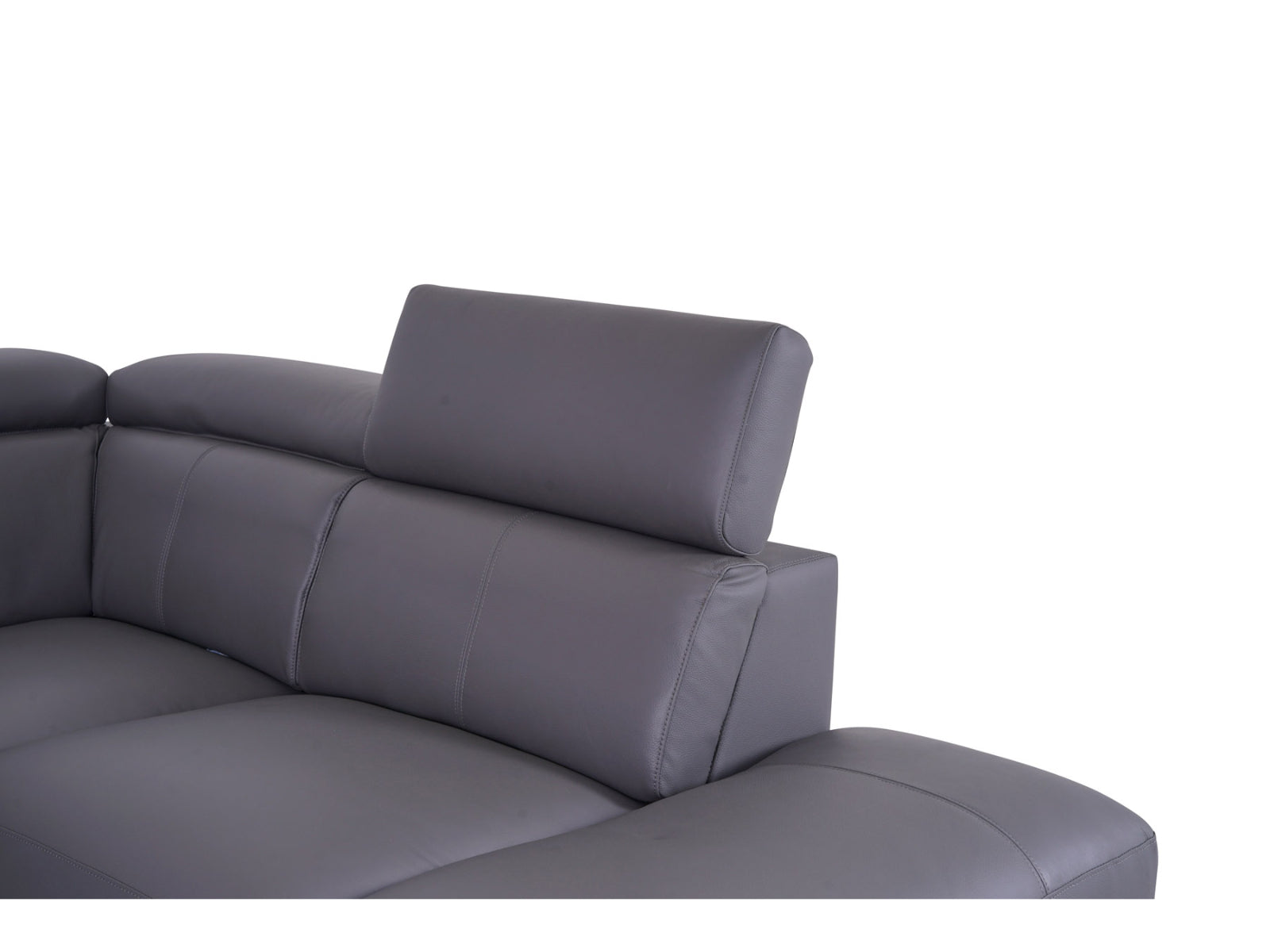 Matera Right Hand Facing Arm Open End Corner Sofa - Elephant Grey Leather - Dante Furniture