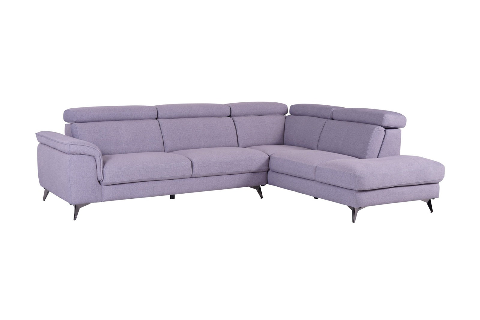 Matera Right Hand Facing Arm Open End Corner Sofa - Pearl Grey Fabric - Dante Furniture